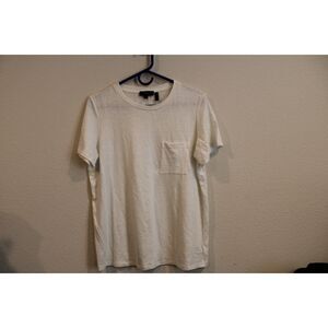 Theory size medium white linen tshirt with single pocket front